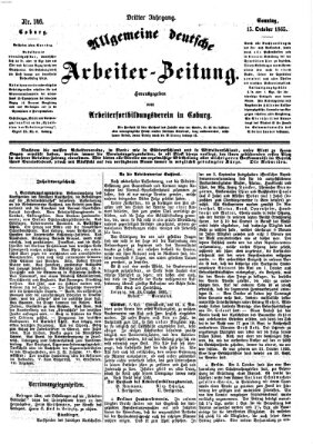 Allgemeine deutsche Arbeiter-Zeitung Sonntag 15. Oktober 1865