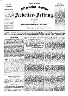 Allgemeine deutsche Arbeiter-Zeitung Sonntag 22. Oktober 1865