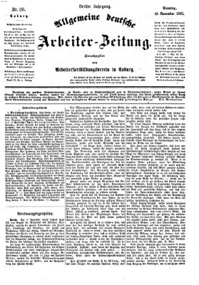 Allgemeine deutsche Arbeiter-Zeitung Sonntag 19. November 1865