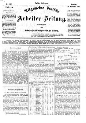 Allgemeine deutsche Arbeiter-Zeitung Sonntag 26. November 1865