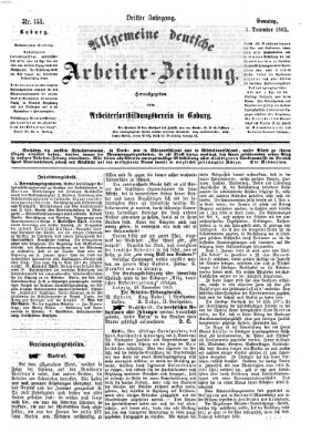 Allgemeine deutsche Arbeiter-Zeitung Sonntag 3. Dezember 1865