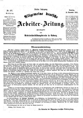 Allgemeine deutsche Arbeiter-Zeitung Sonntag 31. Dezember 1865