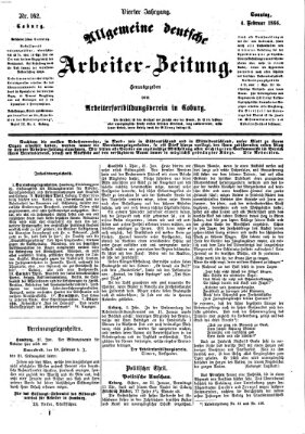 Allgemeine deutsche Arbeiter-Zeitung Sonntag 4. Februar 1866