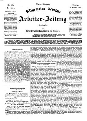 Allgemeine deutsche Arbeiter-Zeitung Sonntag 18. Februar 1866