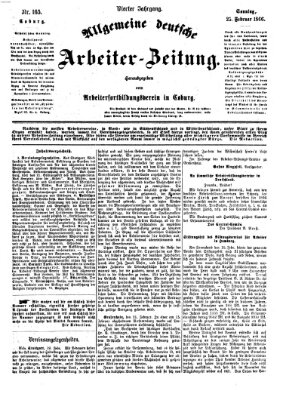 Allgemeine deutsche Arbeiter-Zeitung Sonntag 25. Februar 1866