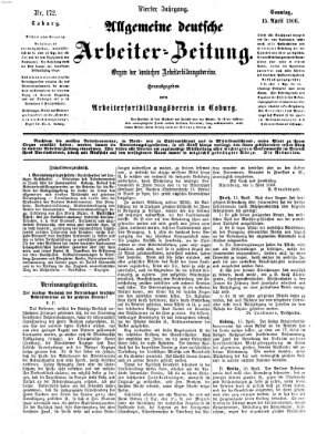 Allgemeine deutsche Arbeiter-Zeitung Sonntag 15. April 1866