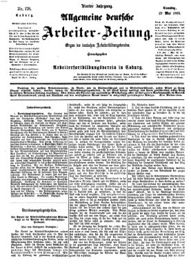 Allgemeine deutsche Arbeiter-Zeitung Sonntag 27. Mai 1866