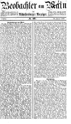 Beobachter am Main und Aschaffenburger Anzeiger Samstag 19. Januar 1867