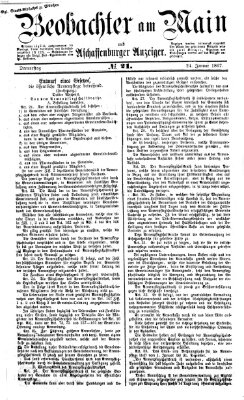 Beobachter am Main und Aschaffenburger Anzeiger Donnerstag 24. Januar 1867