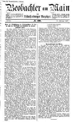 Beobachter am Main und Aschaffenburger Anzeiger Freitag 15. Februar 1867