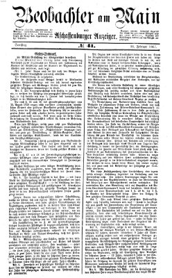 Beobachter am Main und Aschaffenburger Anzeiger Samstag 16. Februar 1867