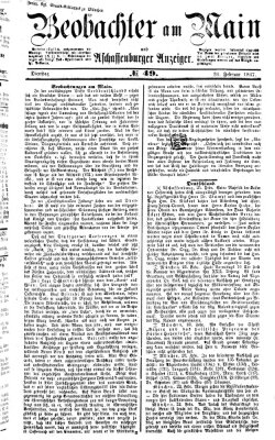 Beobachter am Main und Aschaffenburger Anzeiger Dienstag 26. Februar 1867