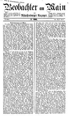 Beobachter am Main und Aschaffenburger Anzeiger Dienstag 23. April 1867