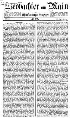 Beobachter am Main und Aschaffenburger Anzeiger Mittwoch 24. April 1867