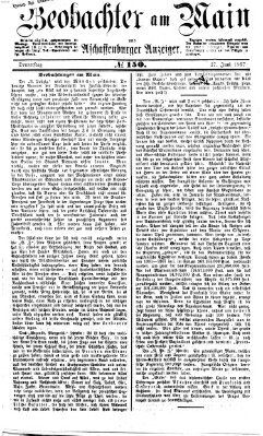 Beobachter am Main und Aschaffenburger Anzeiger Donnerstag 27. Juni 1867