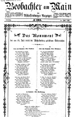 Beobachter am Main und Aschaffenburger Anzeiger Sonntag 14. Juli 1867