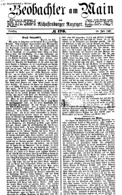 Beobachter am Main und Aschaffenburger Anzeiger Samstag 20. Juli 1867