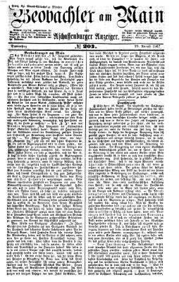 Beobachter am Main und Aschaffenburger Anzeiger Donnerstag 29. August 1867