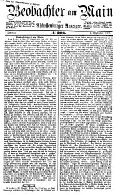 Beobachter am Main und Aschaffenburger Anzeiger Sonntag 1. September 1867