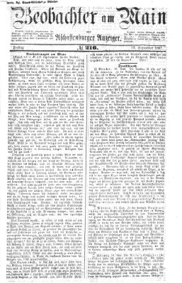 Beobachter am Main und Aschaffenburger Anzeiger Freitag 13. September 1867