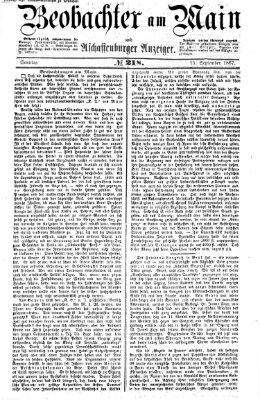 Beobachter am Main und Aschaffenburger Anzeiger Sonntag 15. September 1867