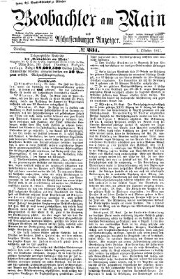 Beobachter am Main und Aschaffenburger Anzeiger Dienstag 1. Oktober 1867