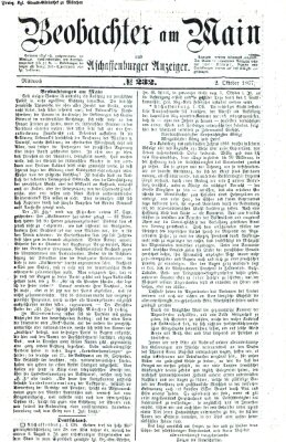 Beobachter am Main und Aschaffenburger Anzeiger Mittwoch 2. Oktober 1867