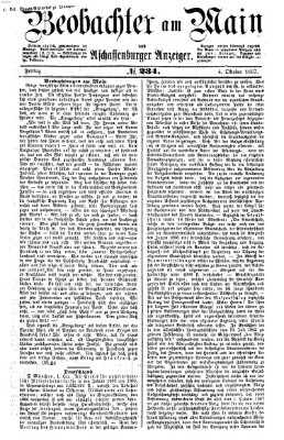 Beobachter am Main und Aschaffenburger Anzeiger Freitag 4. Oktober 1867