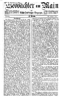 Beobachter am Main und Aschaffenburger Anzeiger Sonntag 20. Oktober 1867