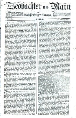 Beobachter am Main und Aschaffenburger Anzeiger Donnerstag 24. Oktober 1867