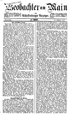 Beobachter am Main und Aschaffenburger Anzeiger Donnerstag 31. Oktober 1867