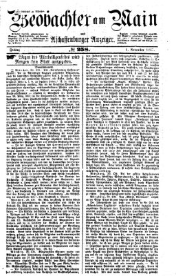 Beobachter am Main und Aschaffenburger Anzeiger Freitag 1. November 1867