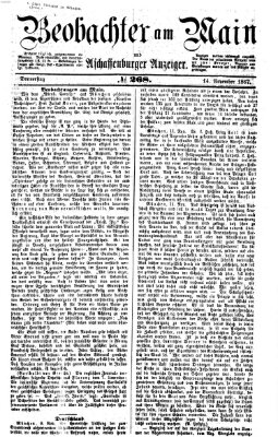 Beobachter am Main und Aschaffenburger Anzeiger Donnerstag 14. November 1867