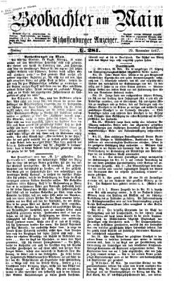 Beobachter am Main und Aschaffenburger Anzeiger Freitag 29. November 1867