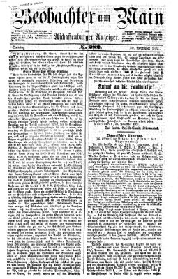 Beobachter am Main und Aschaffenburger Anzeiger Samstag 30. November 1867