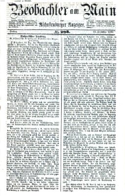 Beobachter am Main und Aschaffenburger Anzeiger Freitag 13. Dezember 1867