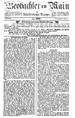 Beobachter am Main und Aschaffenburger Anzeiger Mittwoch 18. Dezember 1867