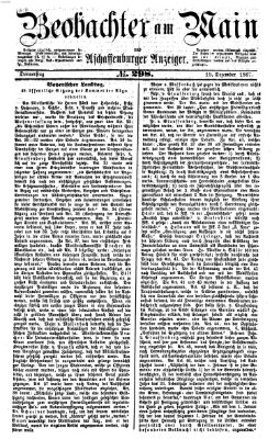 Beobachter am Main und Aschaffenburger Anzeiger Donnerstag 19. Dezember 1867