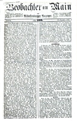 Beobachter am Main und Aschaffenburger Anzeiger Sonntag 29. Dezember 1867