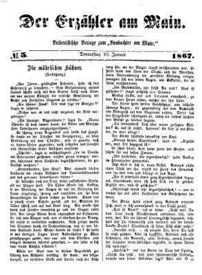 Der Erzähler am Main (Beobachter am Main und Aschaffenburger Anzeiger) Donnerstag 10. Januar 1867