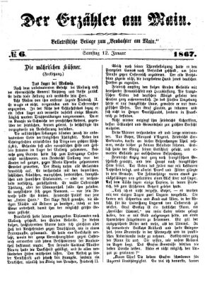 Der Erzähler am Main (Beobachter am Main und Aschaffenburger Anzeiger) Samstag 12. Januar 1867