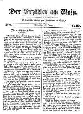 Der Erzähler am Main (Beobachter am Main und Aschaffenburger Anzeiger) Donnerstag 17. Januar 1867