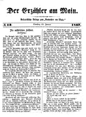 Der Erzähler am Main (Beobachter am Main und Aschaffenburger Anzeiger) Dienstag 29. Januar 1867