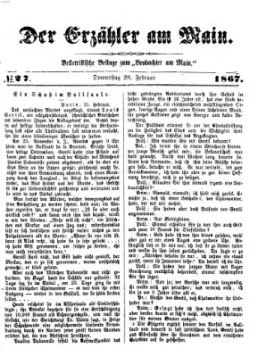 Der Erzähler am Main (Beobachter am Main und Aschaffenburger Anzeiger) Donnerstag 28. Februar 1867