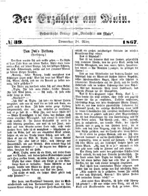 Der Erzähler am Main (Beobachter am Main und Aschaffenburger Anzeiger) Donnerstag 28. März 1867