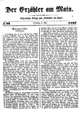 Der Erzähler am Main (Beobachter am Main und Aschaffenburger Anzeiger) Samstag 4. Mai 1867