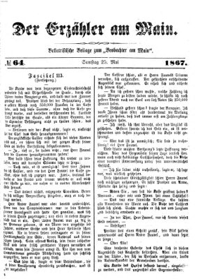 Der Erzähler am Main (Beobachter am Main und Aschaffenburger Anzeiger) Samstag 25. Mai 1867