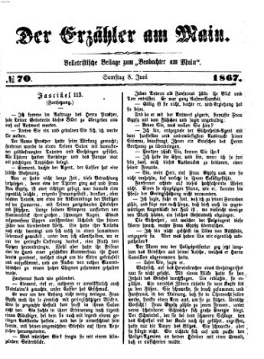 Der Erzähler am Main (Beobachter am Main und Aschaffenburger Anzeiger) Samstag 8. Juni 1867