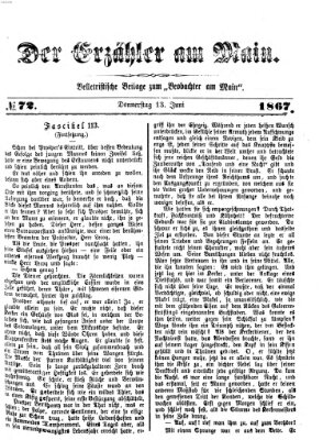 Der Erzähler am Main (Beobachter am Main und Aschaffenburger Anzeiger) Donnerstag 13. Juni 1867