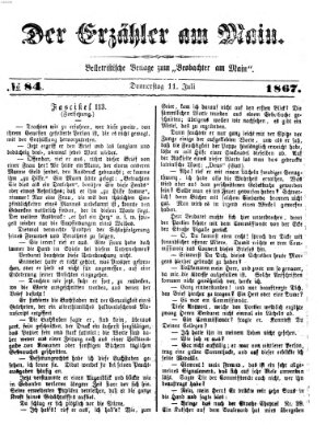 Der Erzähler am Main (Beobachter am Main und Aschaffenburger Anzeiger) Donnerstag 11. Juli 1867